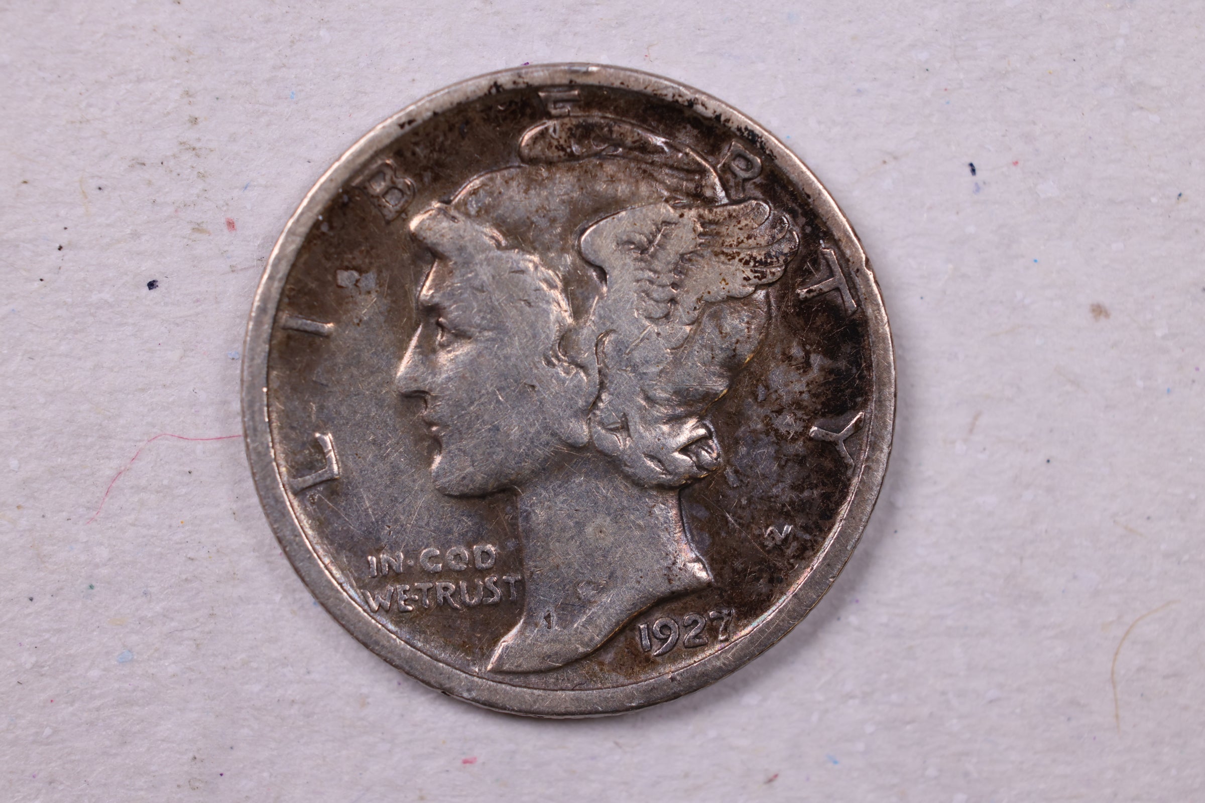 1927-S Mercury Silver Dime., Very Good., Store  #19903