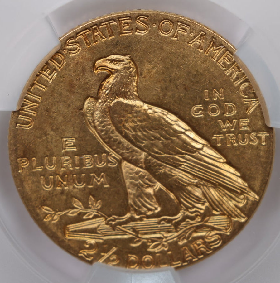 1908 $2.50 Quarter Gold Eagle, CAC Certified MS-61, Uncirculated Coin, Store #G002.