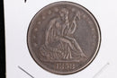 1858 Liberty Seated Half Dollar, Affordable Circulated Coin. Store Sale