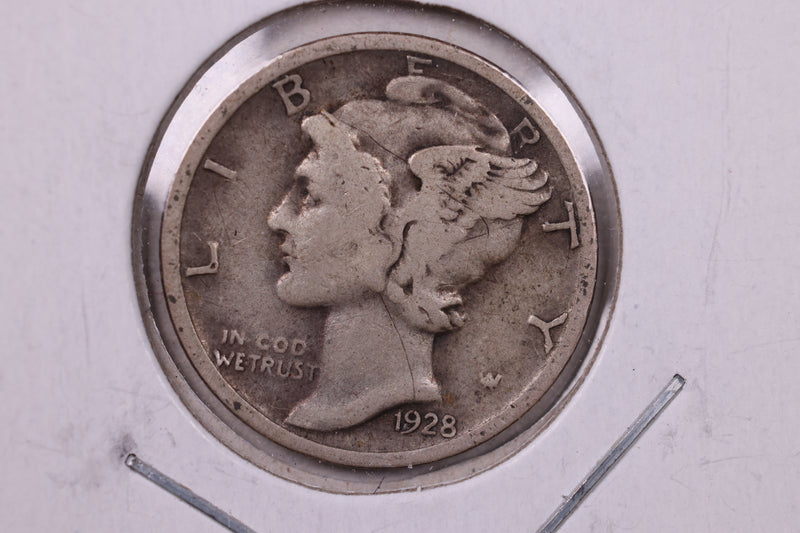 1928 Mercury Silver Dime., Fine., Store