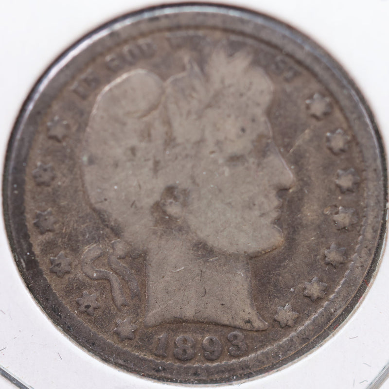 1893-O Barber Quarter, Good Circulated Coin, Store