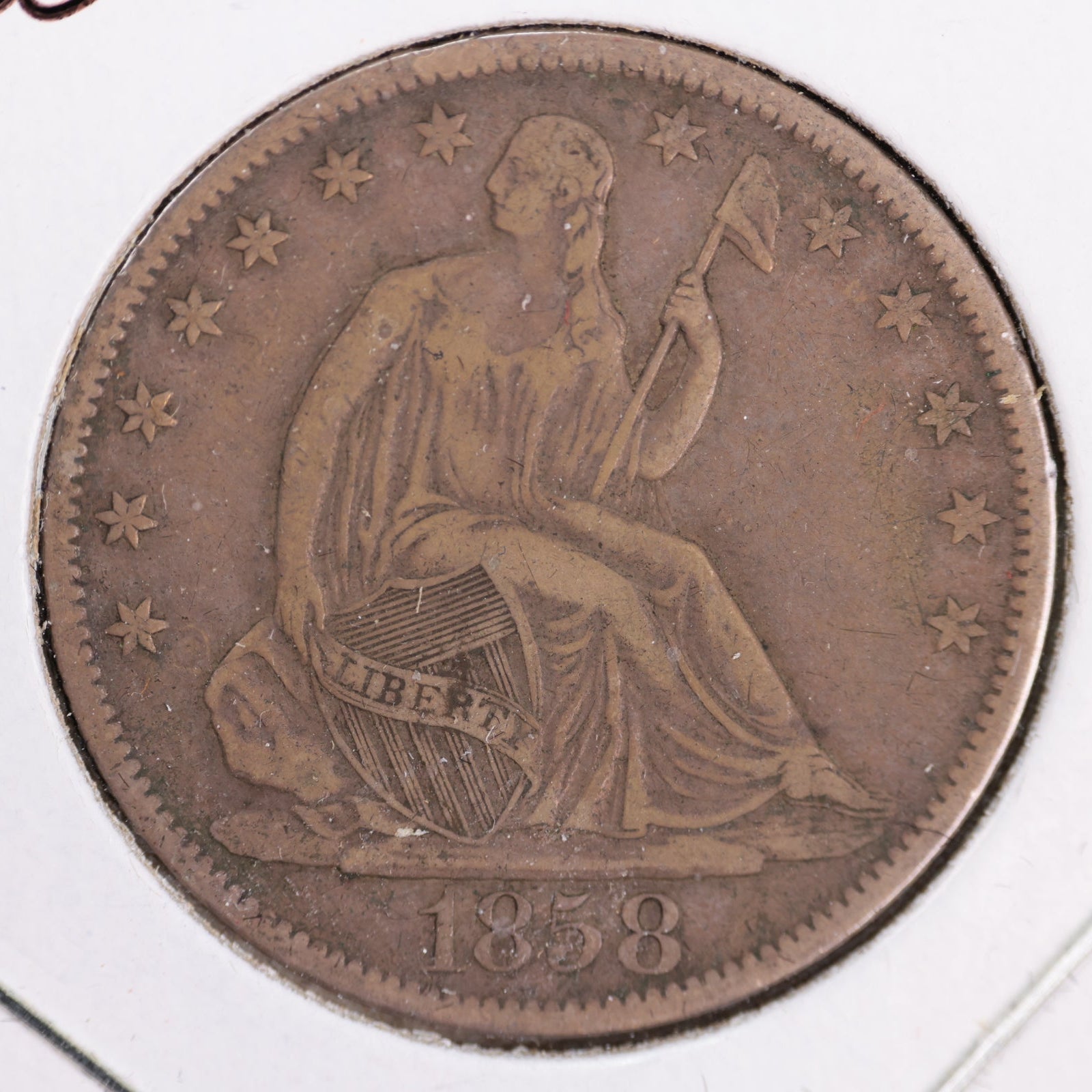 1858-O Liberty Seated Half Dollar, Extra Fine Circulated Coin, Store #HR0846 (23080929)