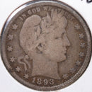1893-S Barber Quarter, Very Good+ Circulated Coin, Store