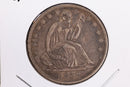 1858-O Liberty Seated Half Dollar, Affordable Circulated Coin. Store Sale