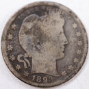 1893-S Barber Quarter, Good Circulated Coin, Store