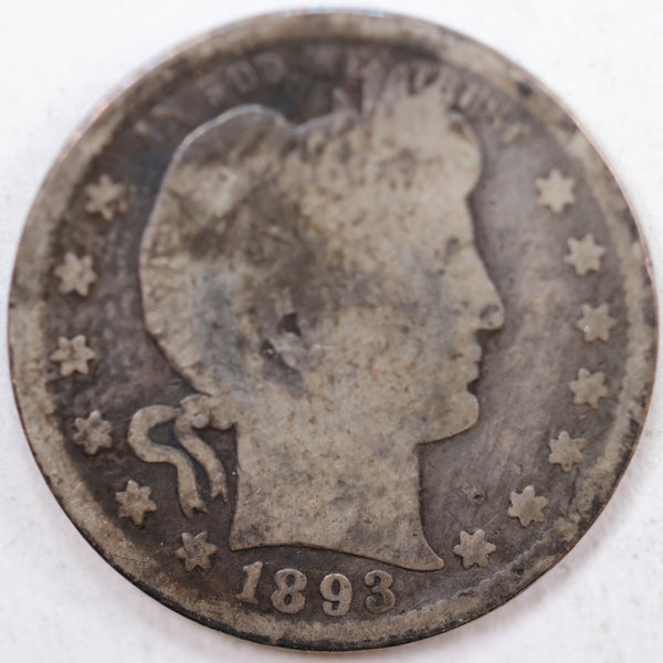 1893-S Barber Quarter, Good Circulated Coin, Store #QR766