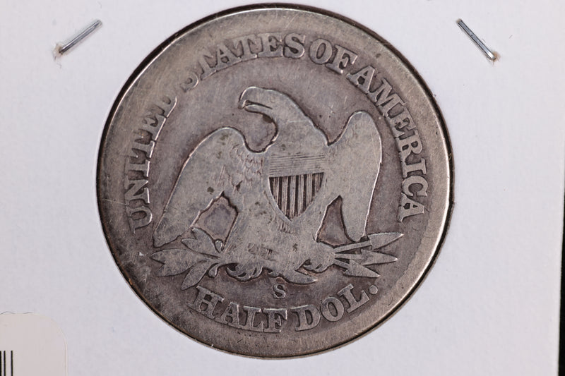 1858-S Liberty Seated Half Dollar, Affordable Circulated Coin. Store Sale