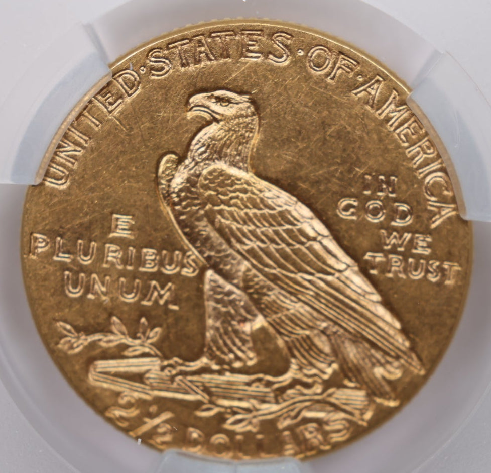 1913 $2.50 Quarter Gold Eagle, CAC Certified AU-58, Slider-Coin, Store #G021.