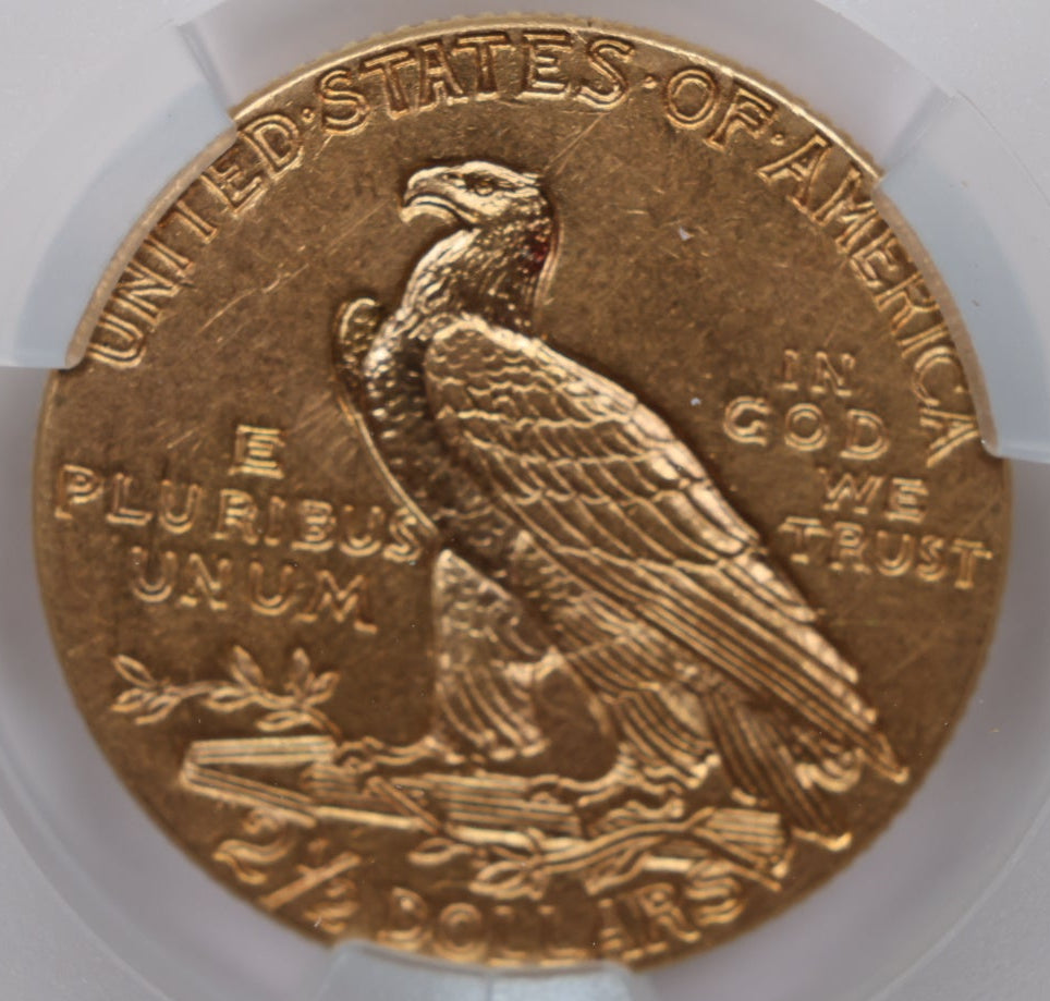 1914 $2.50 Quarter Gold Eagle, CAC Certified AU-58, Slider-Coin, Store #G022.