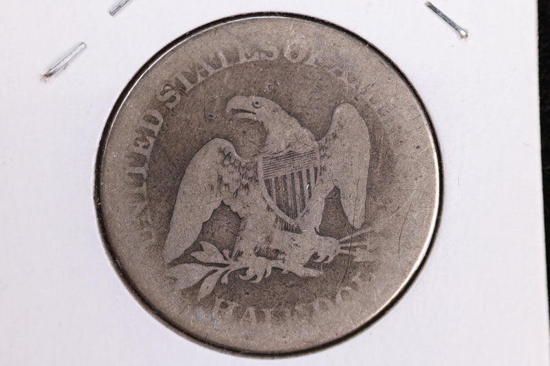1859 Liberty Seated Half Dollar, Affordable Circulated Coin. Store Sale