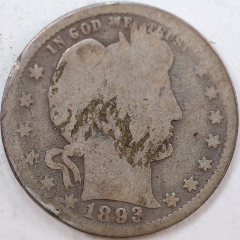 1893-S Barber Quarter, Poor Circulated Coin, Store
