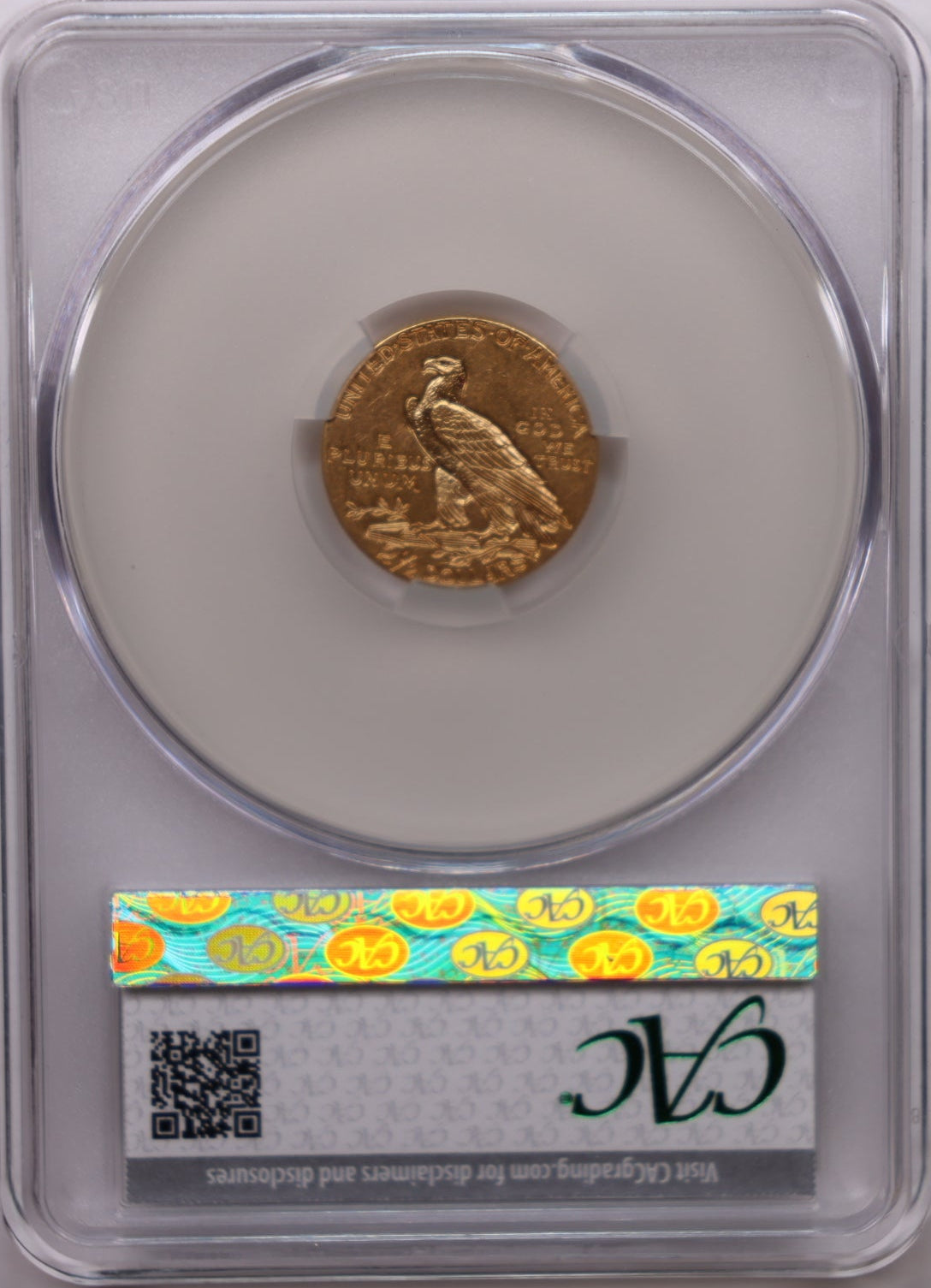1914 $2.50 Quarter Gold Eagle, CAC Certified AU-58, Slider-Coin, Store #G022.