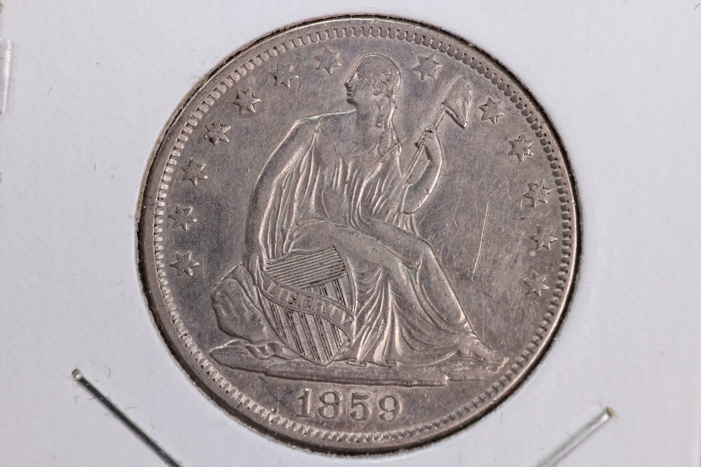 1859-O Liberty Seated Half Dollar, Affordable Circulated Coin. Store Sale #23080936