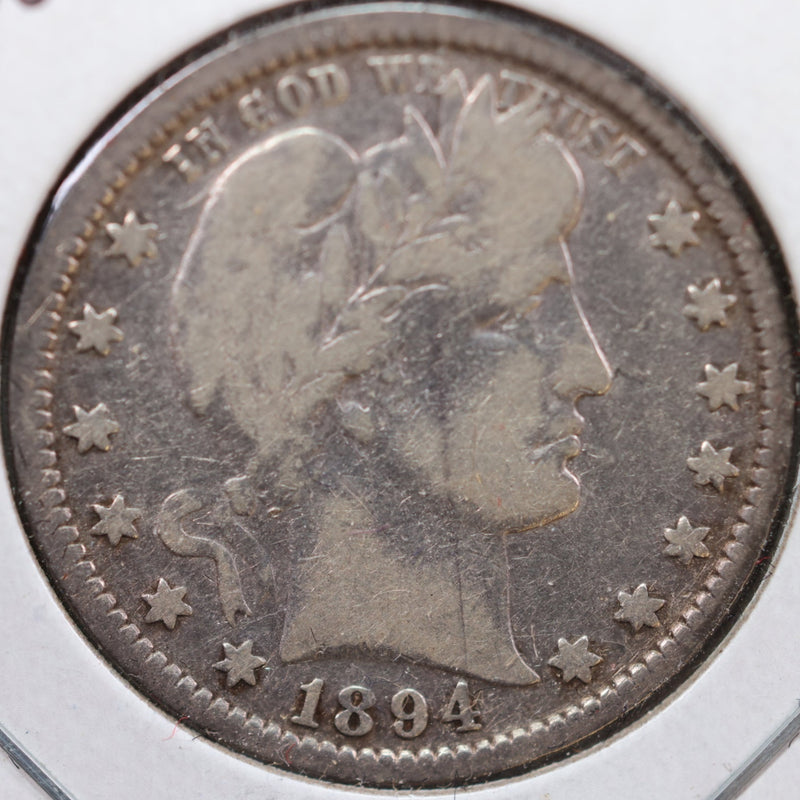 1894 Barber Quarter, Fine Circulated Coin, Store