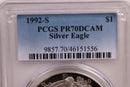 1992-S American Silver Eagle Proof PCGS PF-70, Store Sale