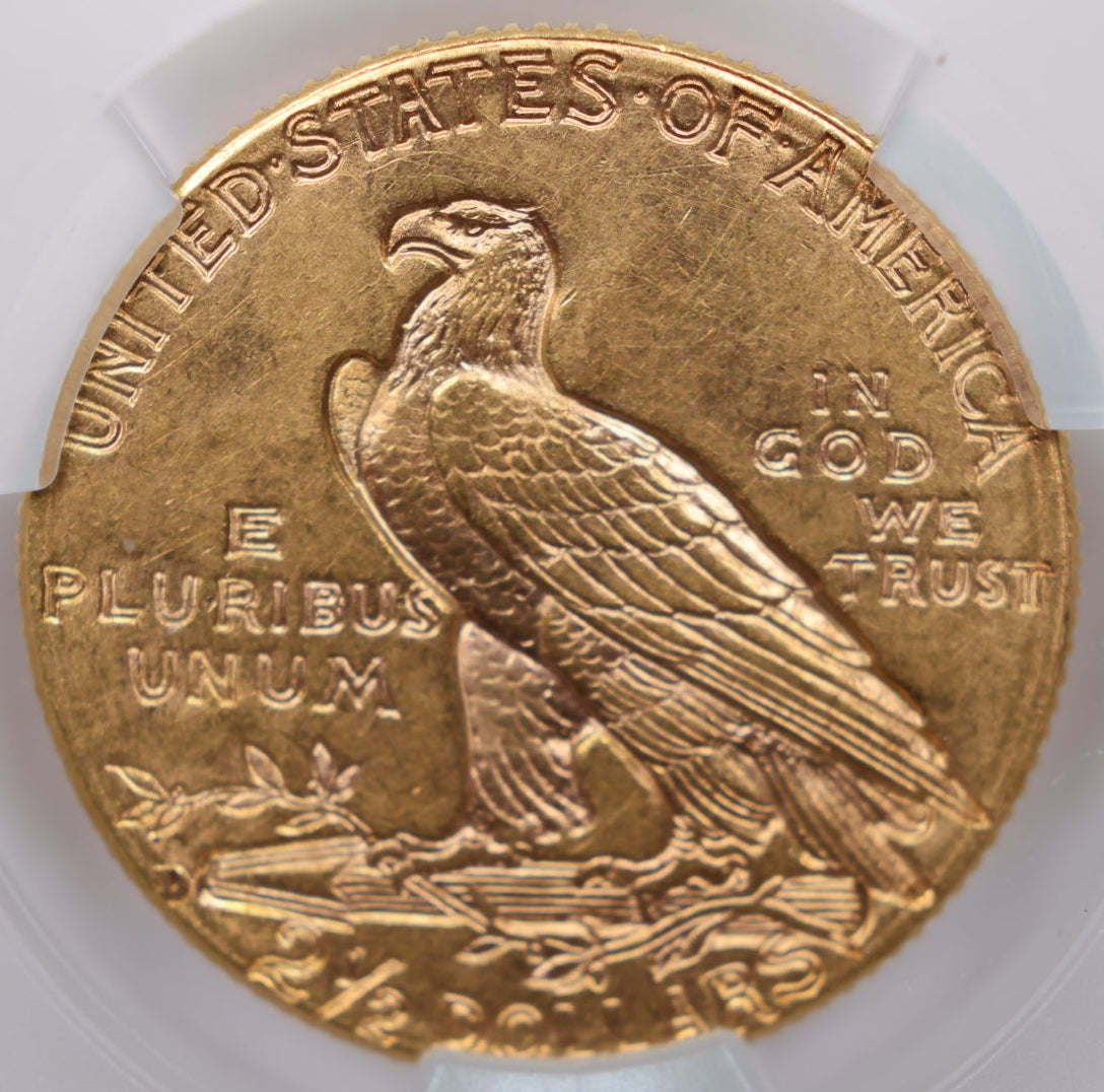 1914-D $2.50 Quarter Gold Eagle, CAC Certified AU-55, Slider-Coin, Store #G023.