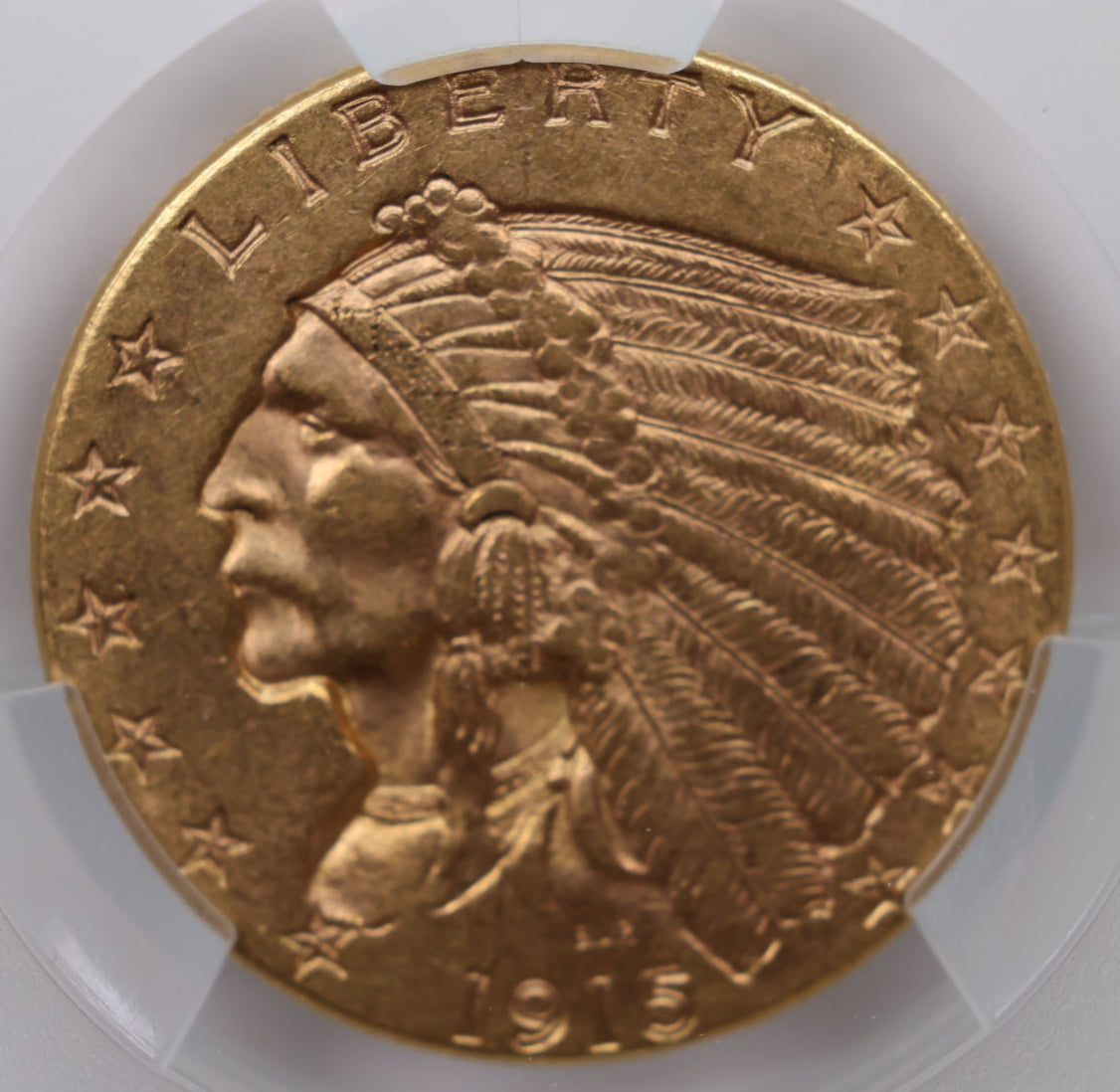 1915 $2.50 Quarter Gold Eagle, CAC Certified AU-58, Slider-Coin, Store #G024.