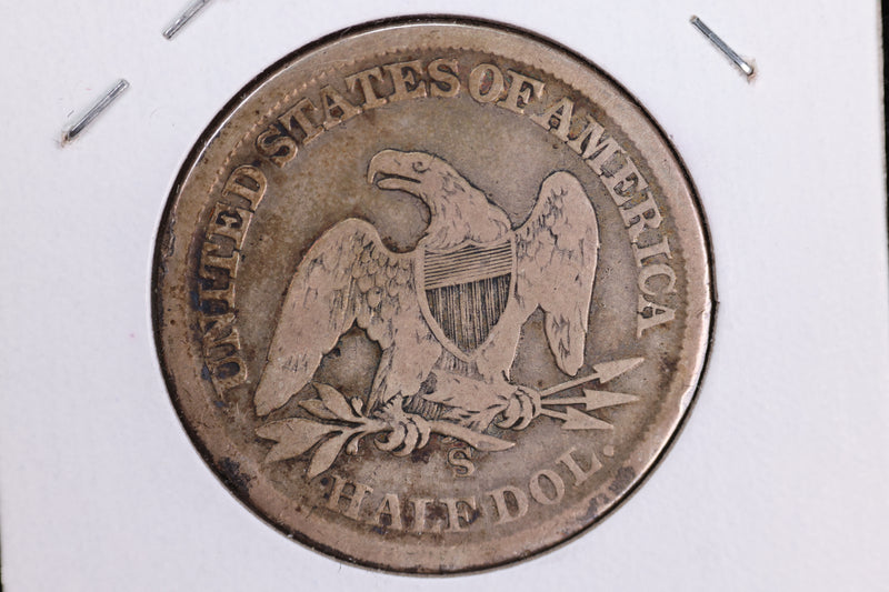 1860-S Liberty Seated Half Dollar, Affordable Circulated Coin. Store Sale