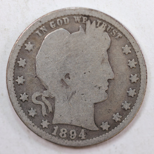 1894 Barber Quarter, Good Circulated Coin, Store #QR775