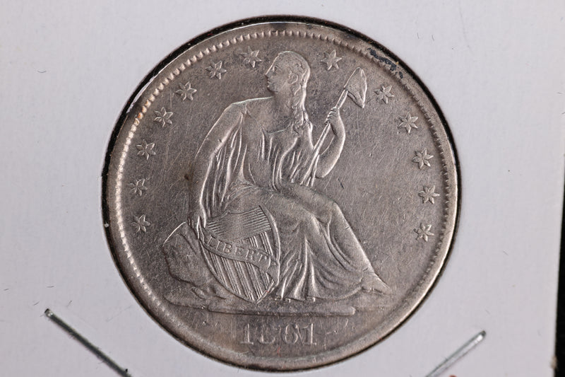 1861-O Liberty Seated Half Dollar, Affordable Circulated Coin. Store Sale