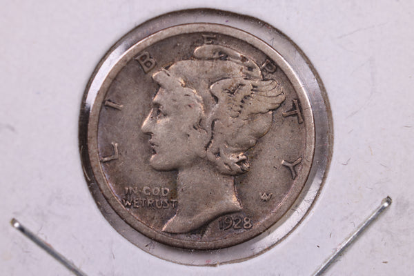 1928-S Mercury Silver Dime., Fine., Store  #19907