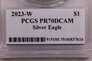 2023-W Proof Silver Eagle, Premier Select, PCGS PF-70, Store Sale