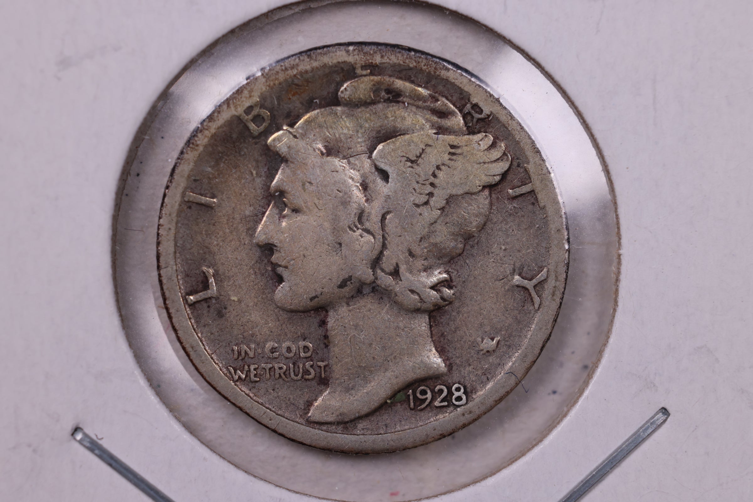 1928-S Mercury Silver Dime., Fine., Store  #19907