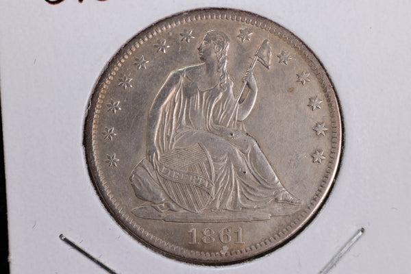 1861-S Liberty Seated Half Dollar, Affordable Circulated Coin. Store Sale #23080942
