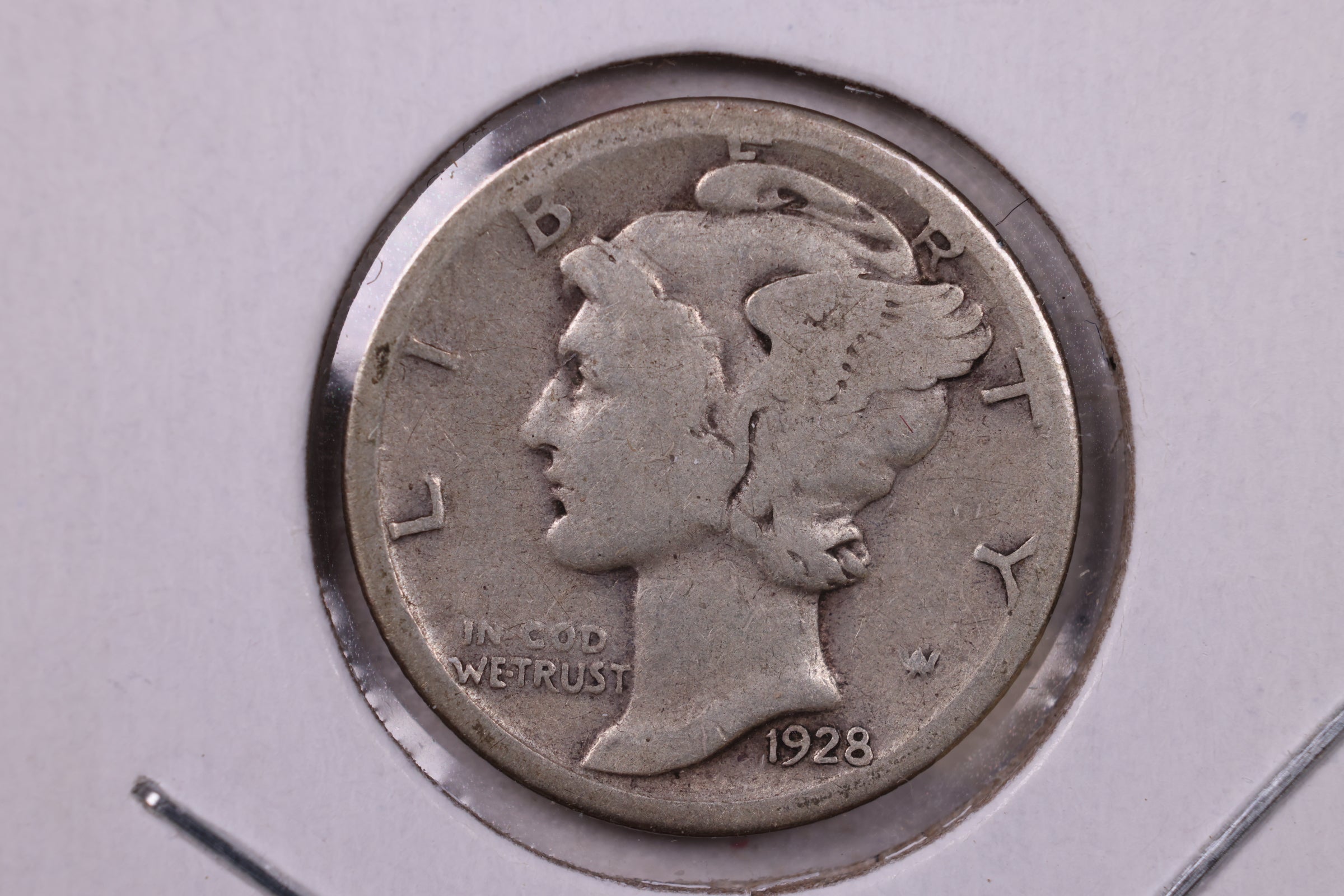 1928-S Mercury Silver Dime., Fine., Store  #19907