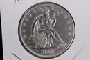 1862 Liberty Seated Half Dollar, Affordable Circulated Coin. Store Sale
