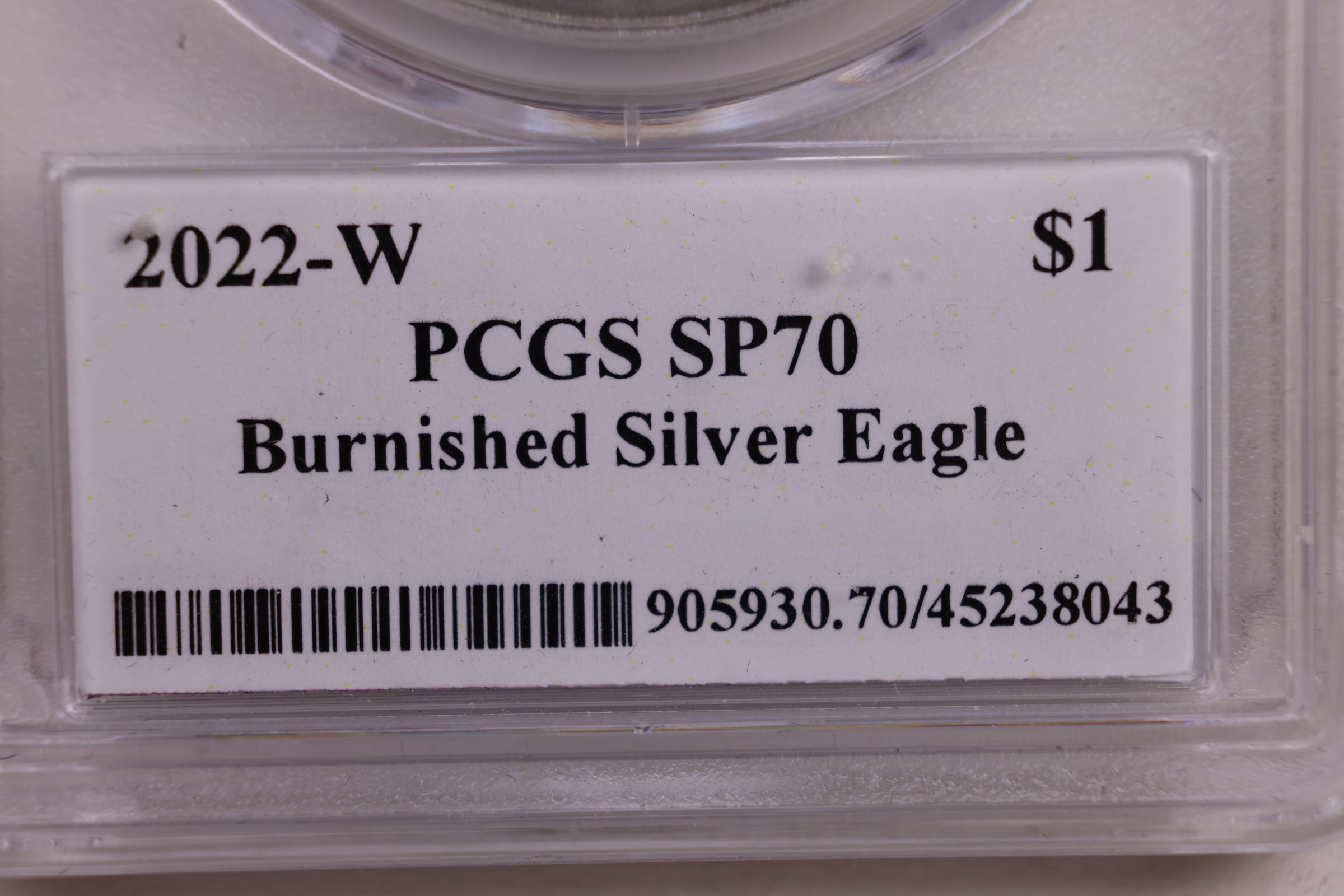 2022-W Burnished Silver Eagle, Premier Select, PCGS SP-70, Store #AE0160