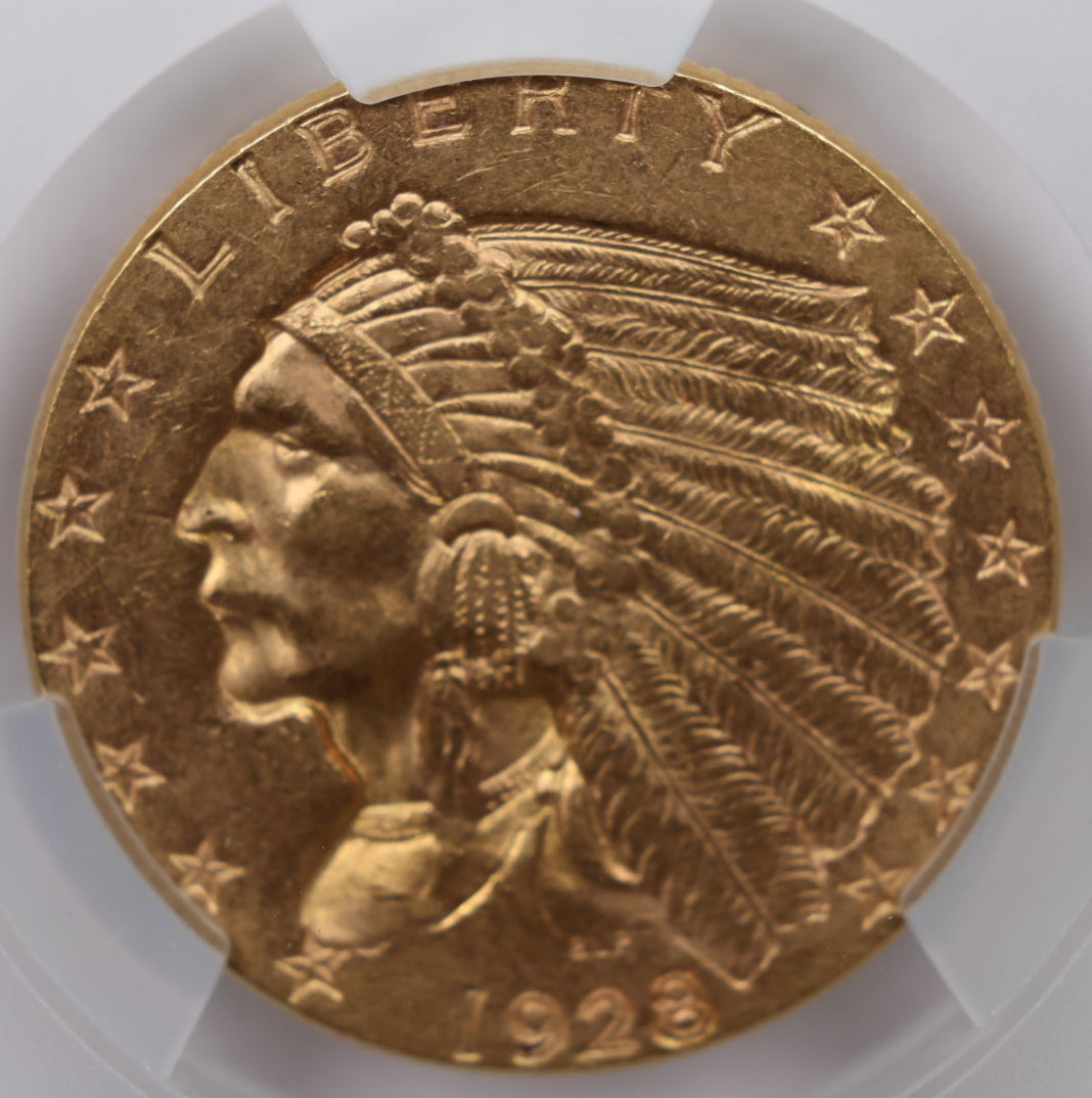 1928 $2.50 Quarter Gold Eagle, CAC Certified MS-61, Uncirculated Coin, Store #G028.