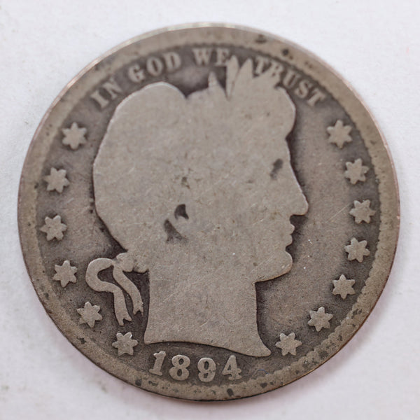 1894-O Barber Quarter, Good Circulated Coin, Store #QR783