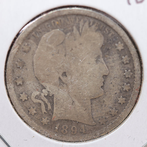 1894-S Barber Quarter, Good Circulated Coin, Store #QR784