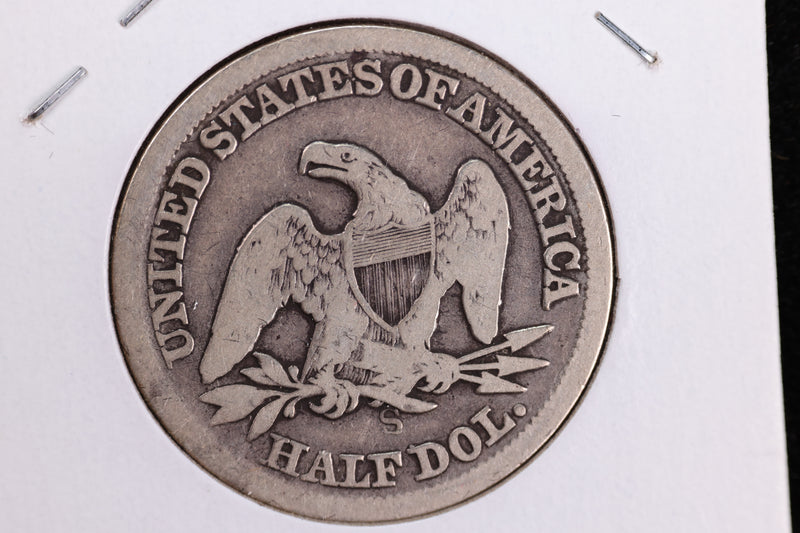 1864-S Liberty Seated Half Dollar, Affordable Circulated Coin. Store Sale
