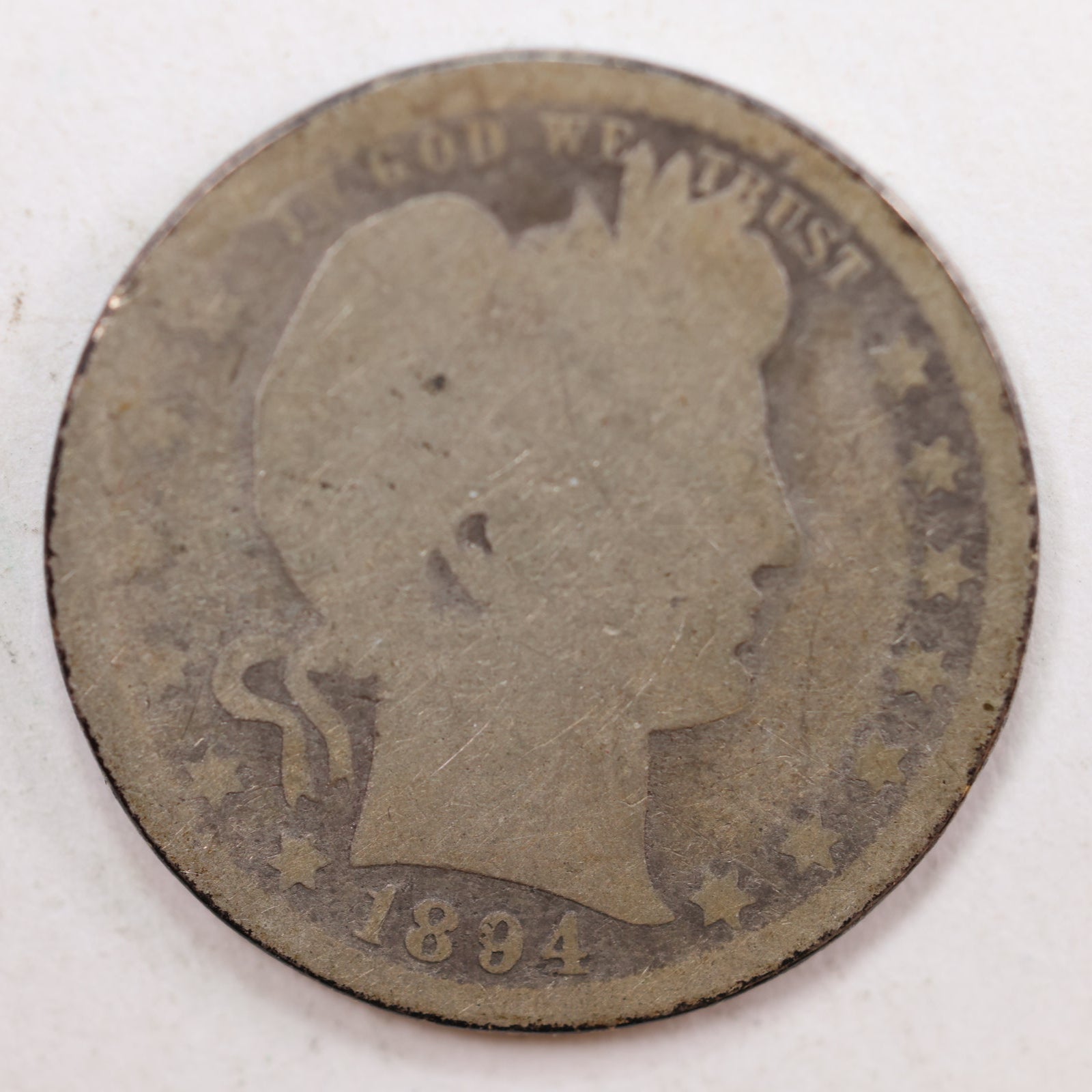 1894-S Barber Quarter, Good Collectible Circulated Coin, Store #QR786.