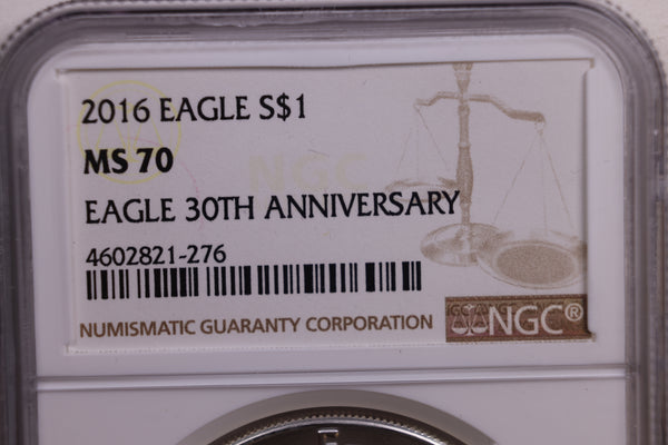 2016 American Silver Eagle., NGC Graded MS-70, Store Sale #AE0164.