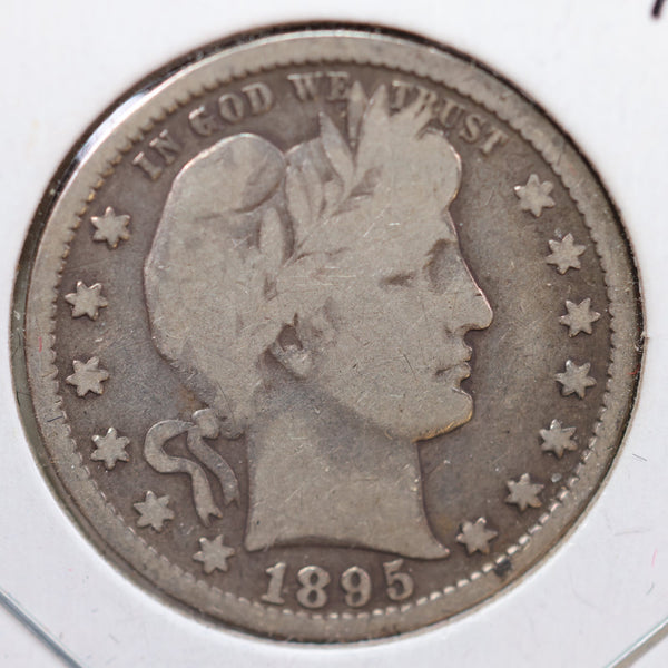 1895 Barber Quarter, Very Good Circulated Coin, Store #QR814