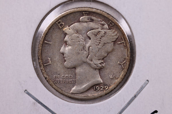 1929 Mercury Silver Dime., Very Fine., Store  #19910