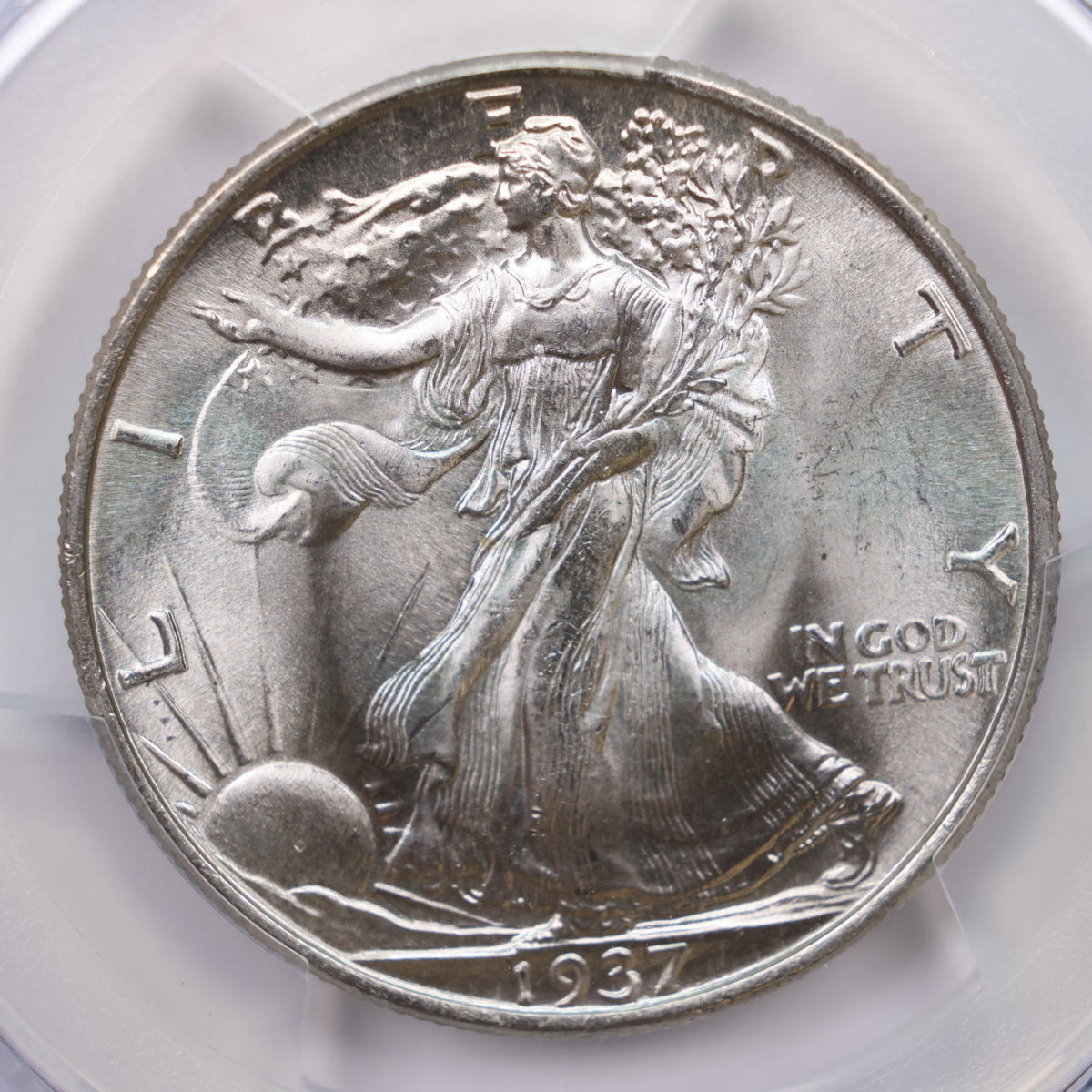 1937 Walking Liberty Silver Half Dollar, PCGS Graded MS-66, Uncirculated. #HR175.