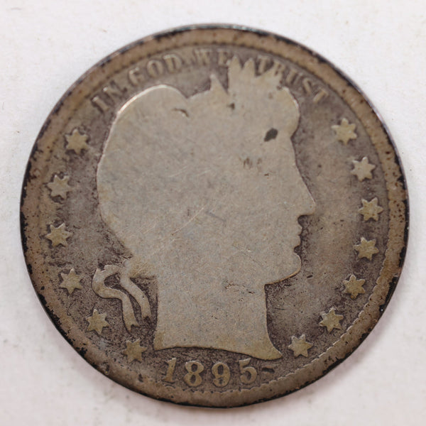 1895 Barber Quarter, About Good Circulated Coin, Store #QR823