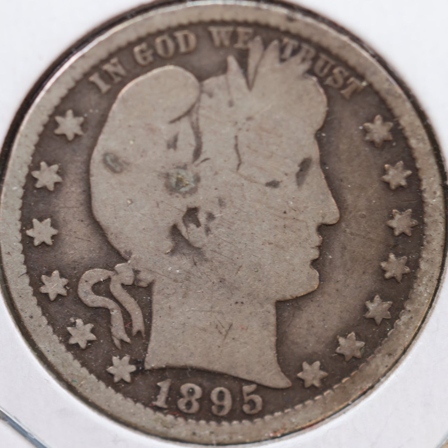 1895-O Barber Quarter, Good Circulated Collectible Coin, Store #QR828.