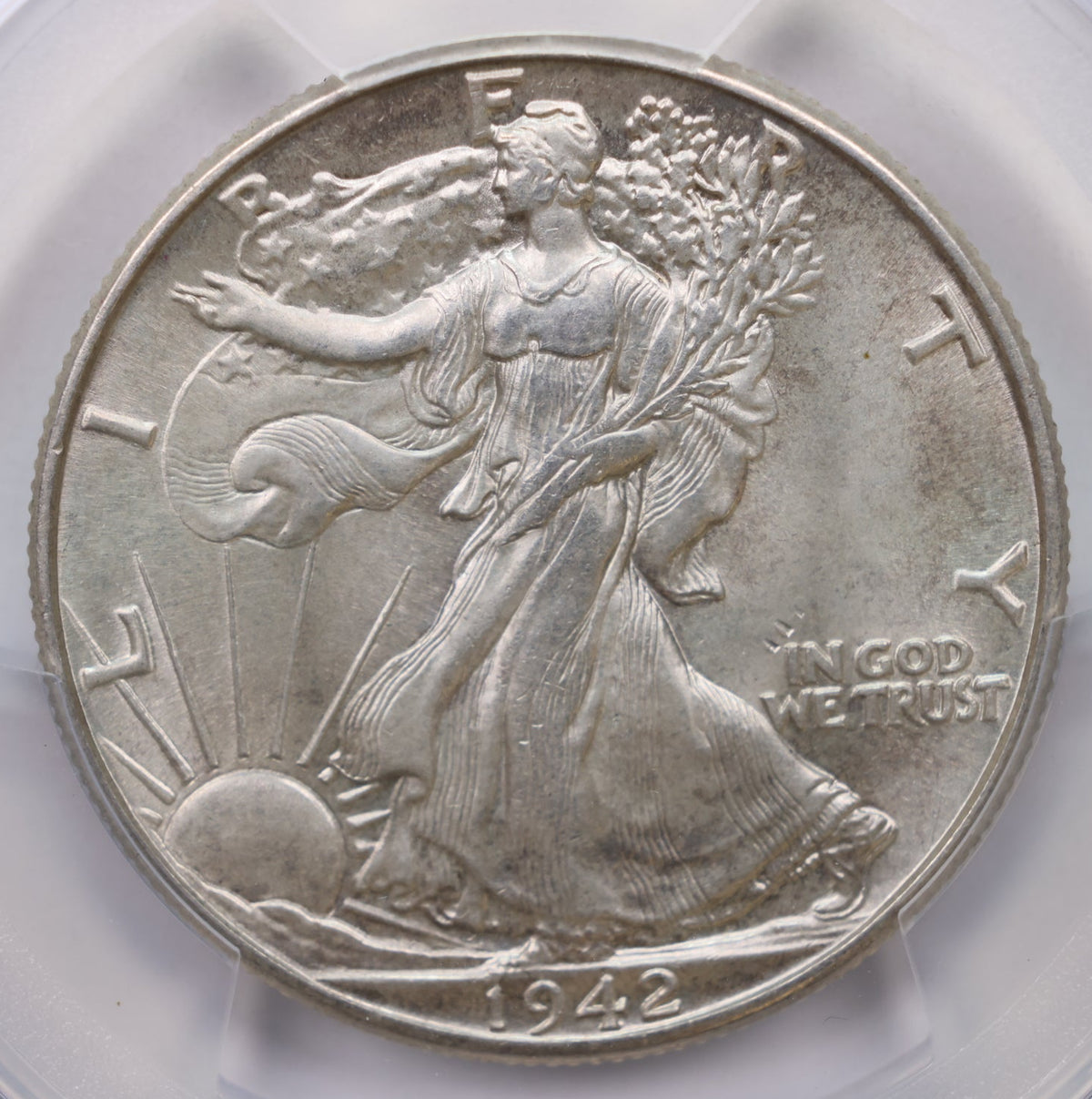 1942 Walking Liberty Silver Half Dollar, PCGS Graded MS-65, Uncirculated. #HR244.