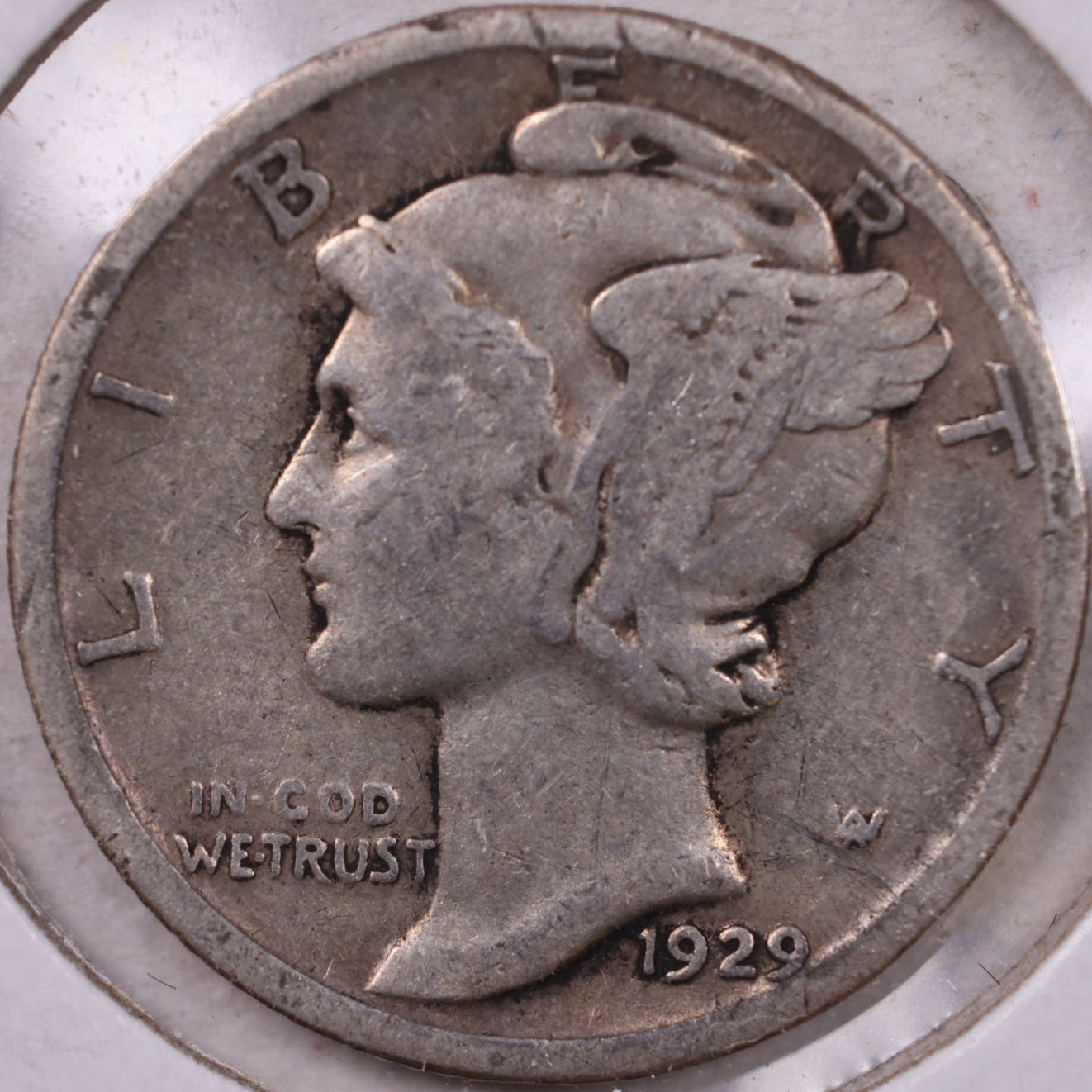 1929-S Mercury Dime, Very Good Circulated Coin, Store #19919