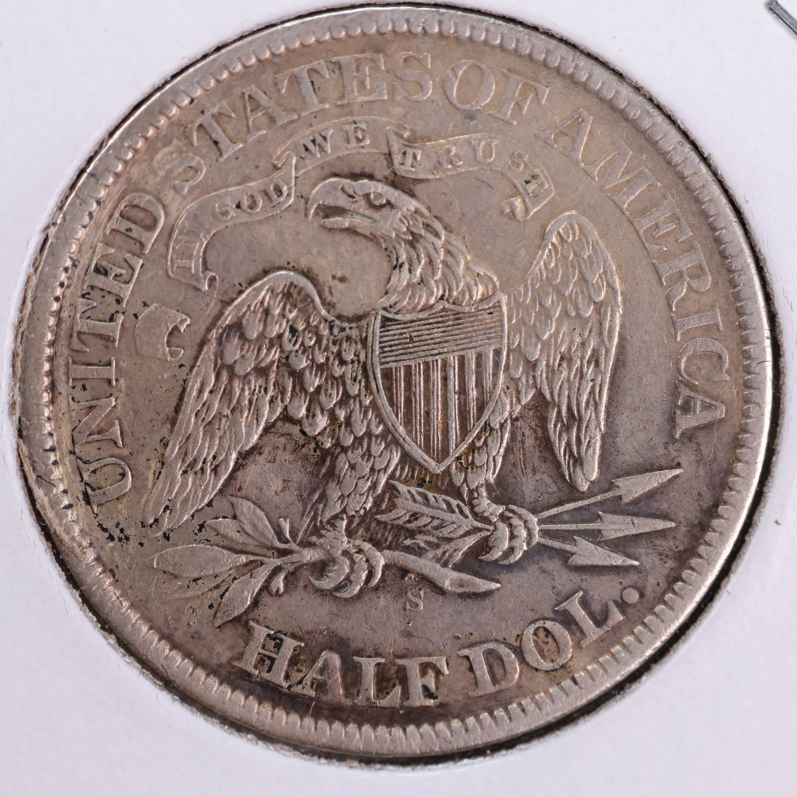 1867-S Liberty Seated Half Dollar, Extra Fine+ Circulated Coin. Store #HR1985