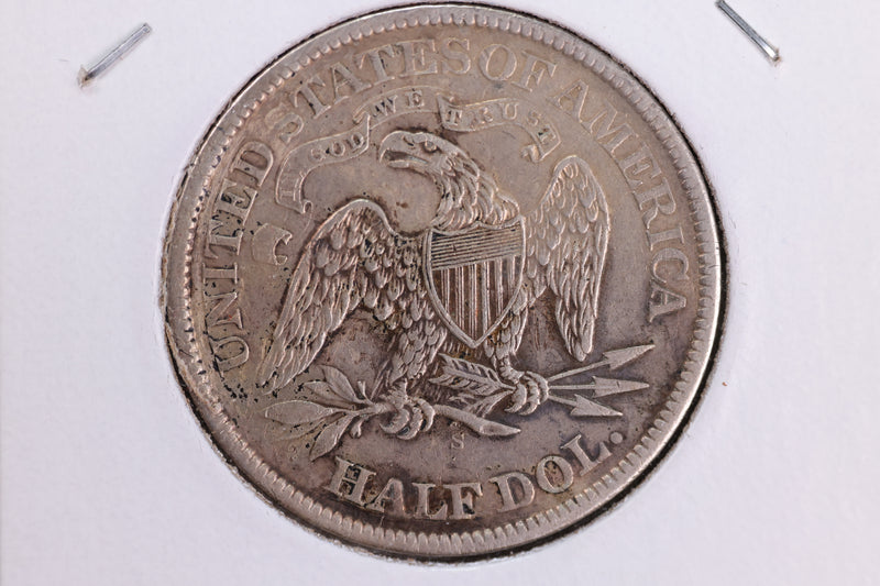 1867-S Liberty Seated Half Dollar, Affordable Circulated Coin. Store Sale