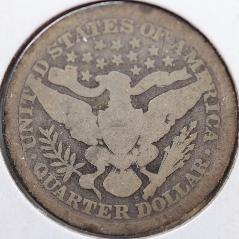 1895-S Barber Quarter, About Good Circulated Coin, Store
