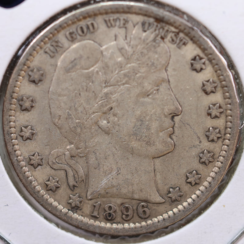 1896 Barber Quarter, Very Fine Circulated Coin, Store