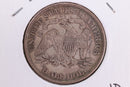 1869 Liberty Seated Half Dollar, Affordable Circulated Coin. Store Sale