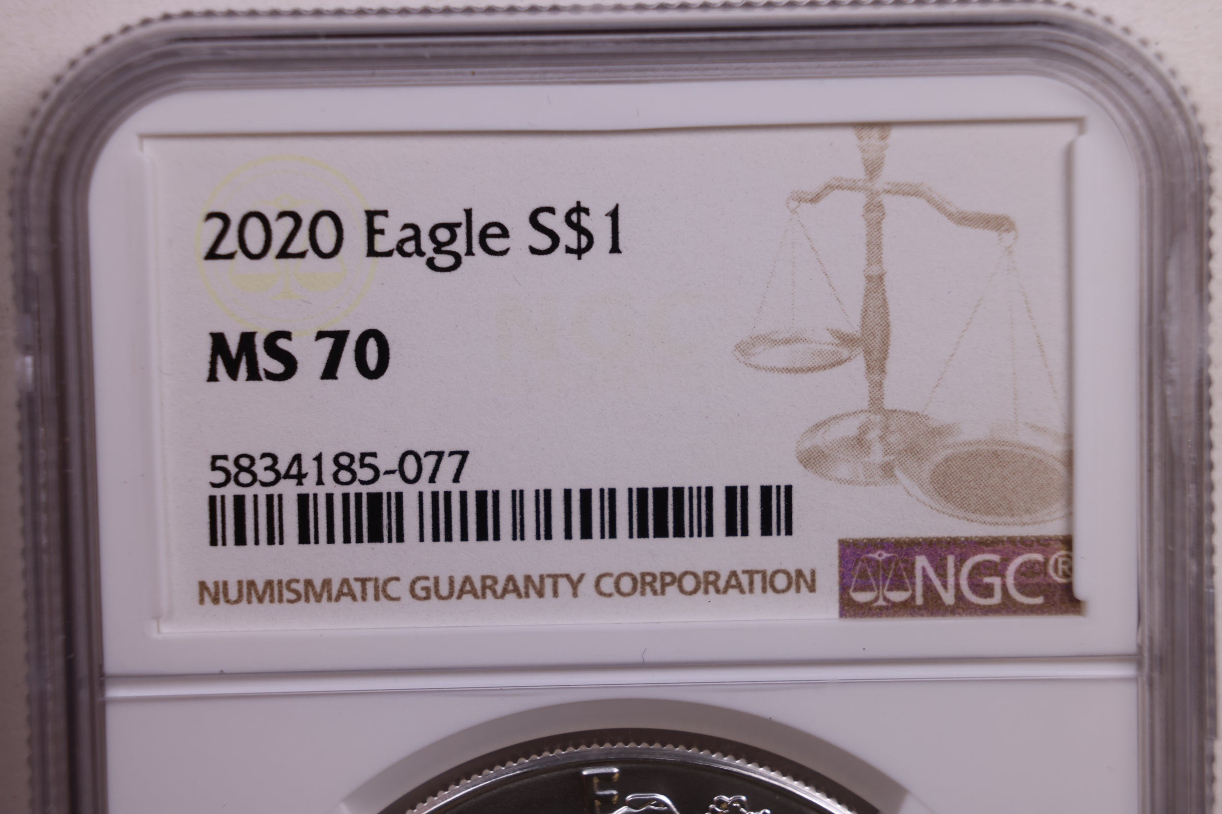 2020 American Silver Eagle, NGC CERTIFIED MS-70, Store #AE0176